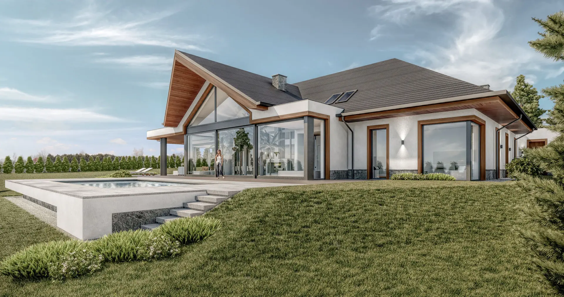 Projekt domu z oranżerią