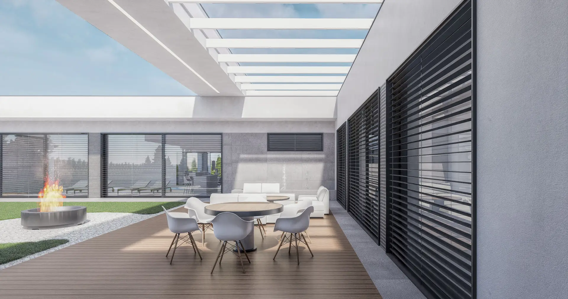 Projekt parterowej rezydencji za miastem