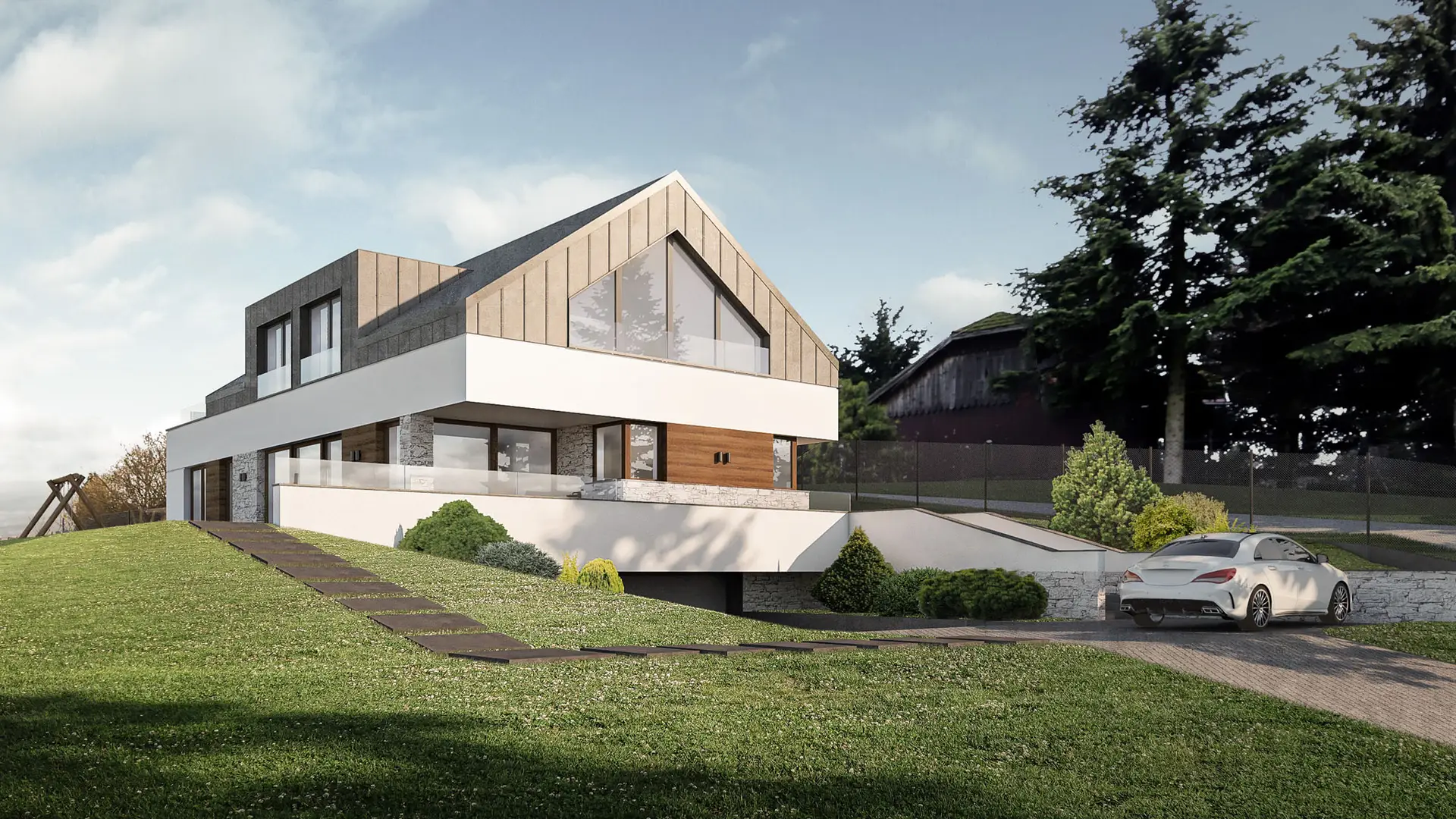 Projekt domu na północnym stoku