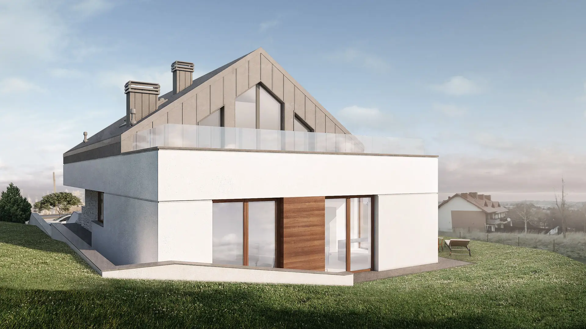 Projekt domu na północnym stoku