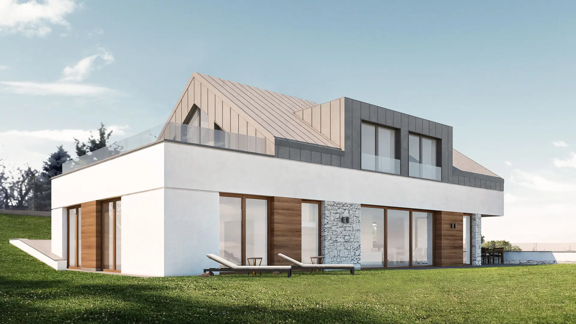 Projekt domu na północnym stoku