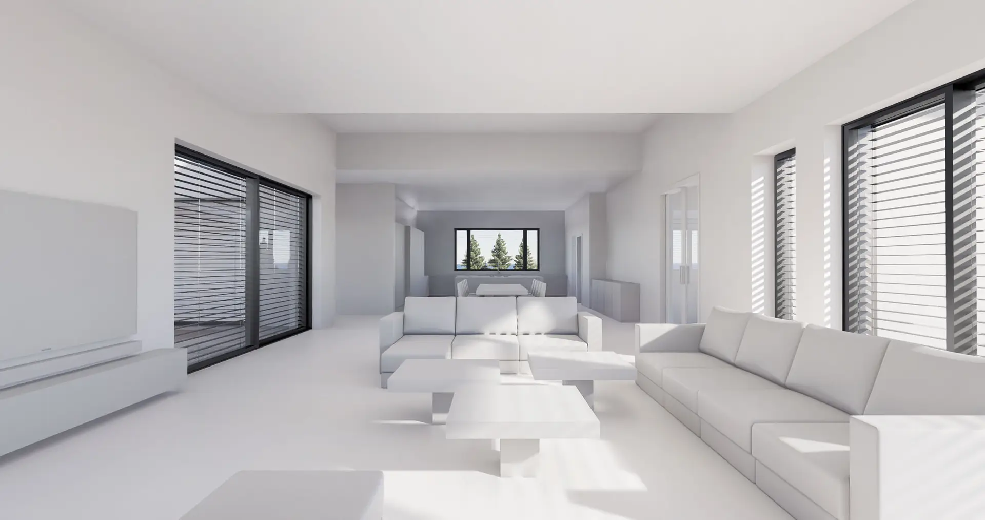 Projekt parterowej rezydencji za miastem